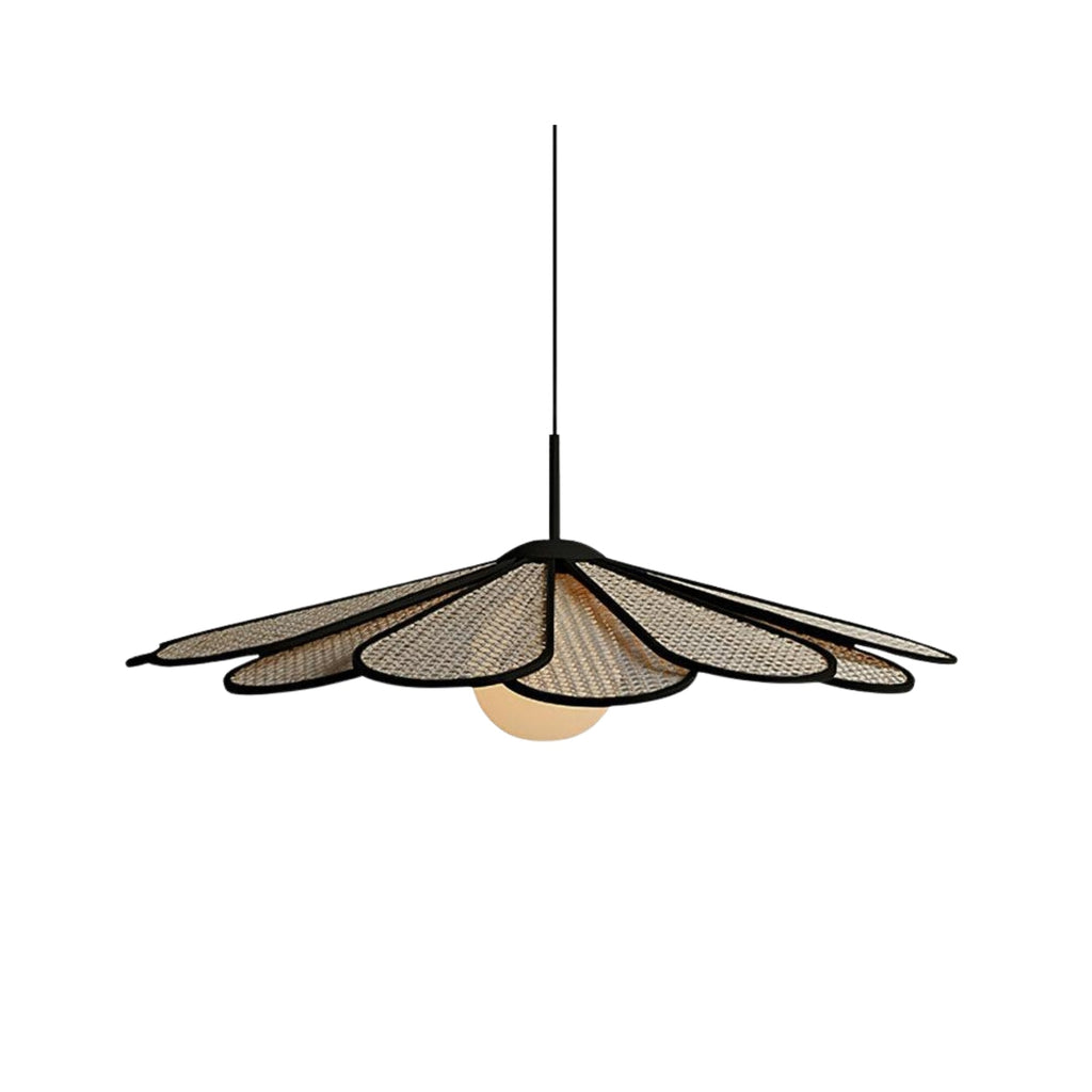 Lampada a sospensione Tivorna – Rattan – Toni naturali – Ø40 cm – Stile Wabi-Sabi