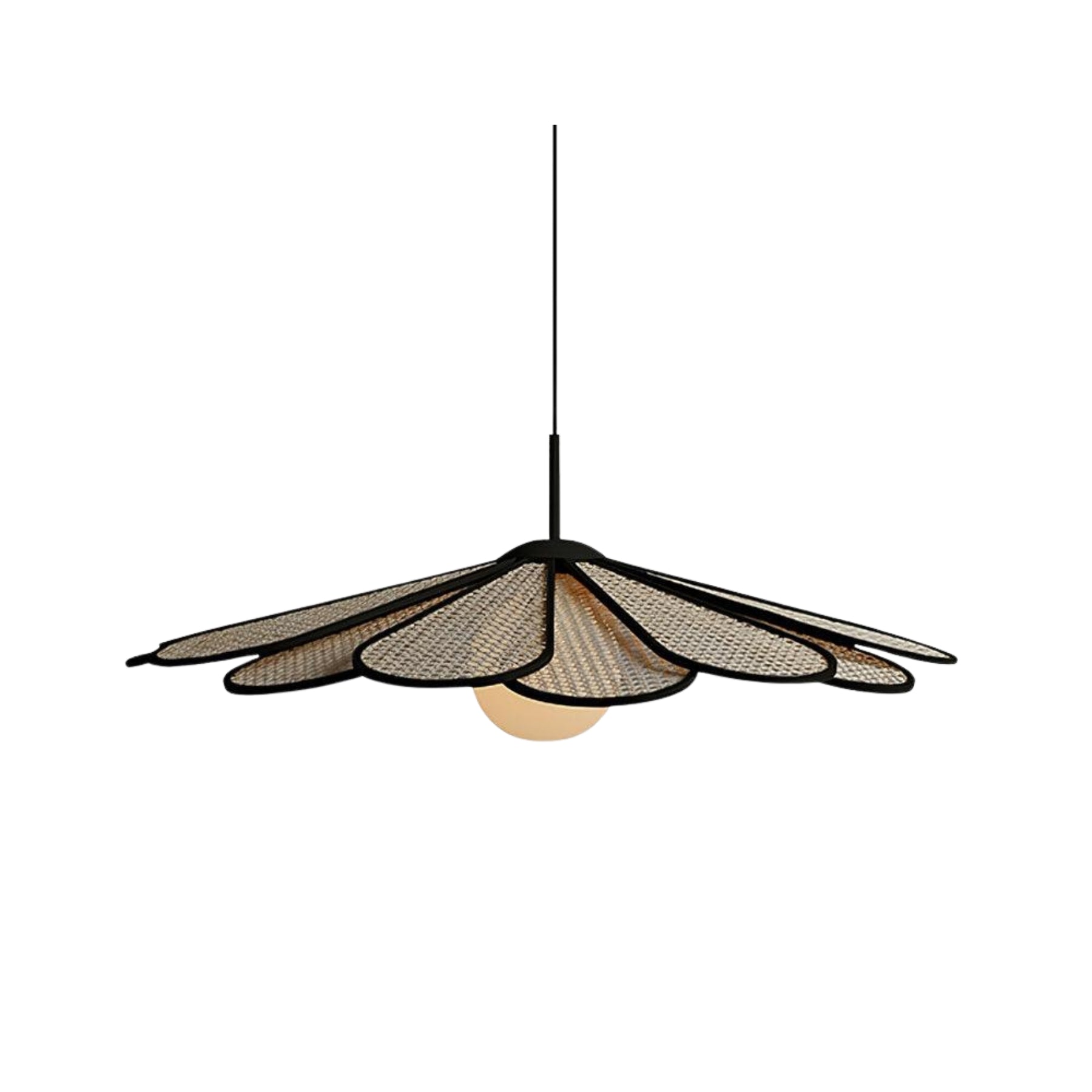 Lampada a sospensione Tivorna – Rattan – Toni naturali – Ø40 cm – Stile Wabi-Sabi