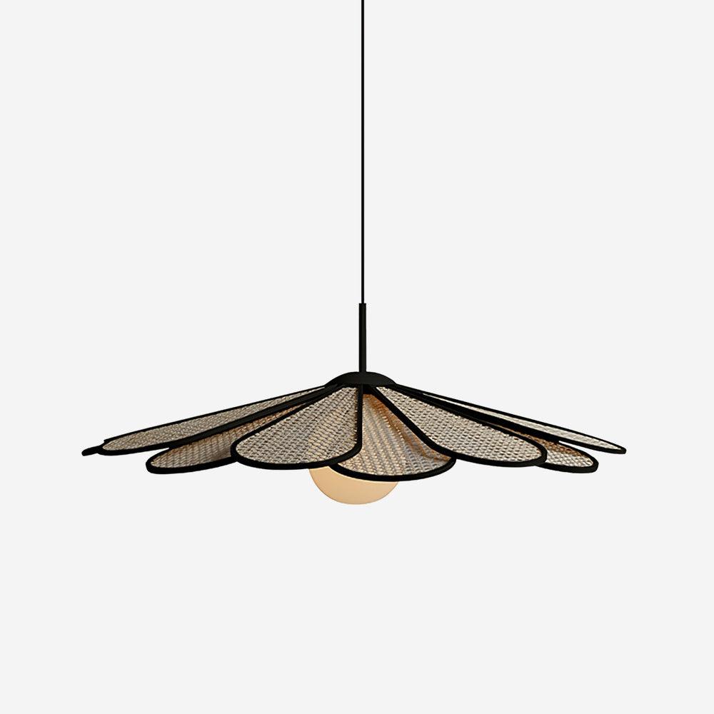 Lampada a sospensione Tivorna – Rattan – Toni naturali – Ø40 cm – Stile Wabi-Sabi