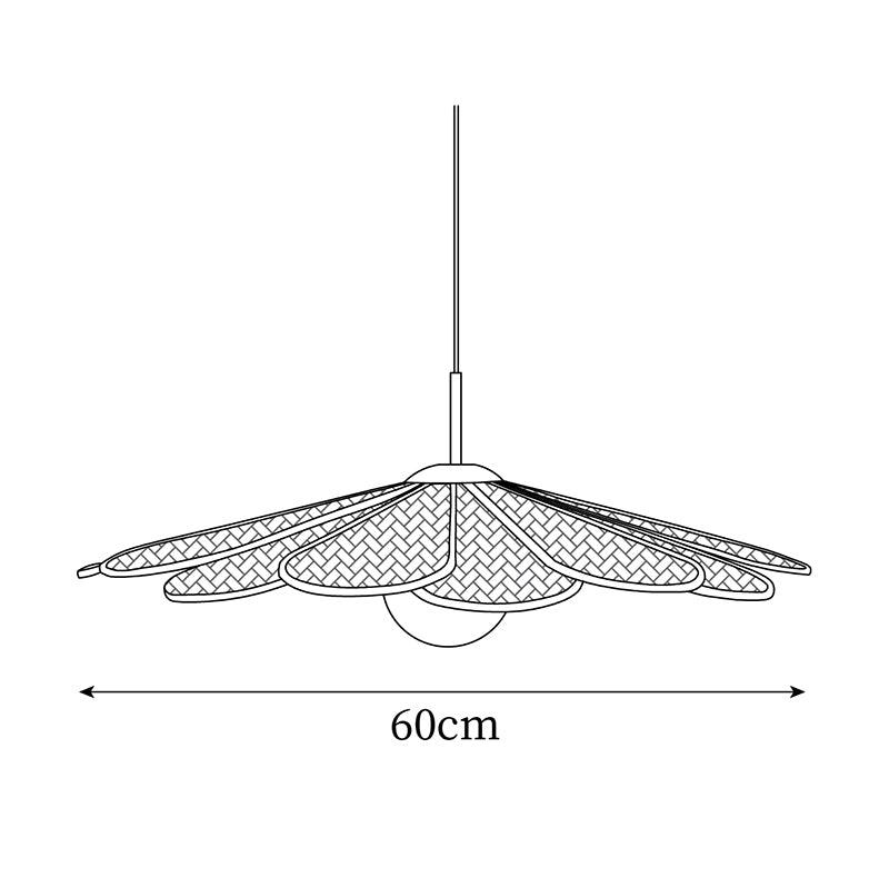 Lampada a sospensione Tivorna – Rattan – Toni naturali – Ø40 cm – Stile Wabi-Sabi