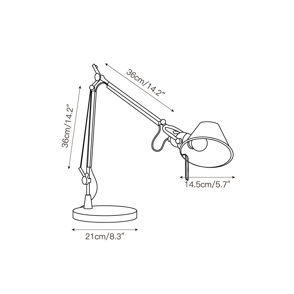 Lampada da Scrivania in Alluminio Articolato