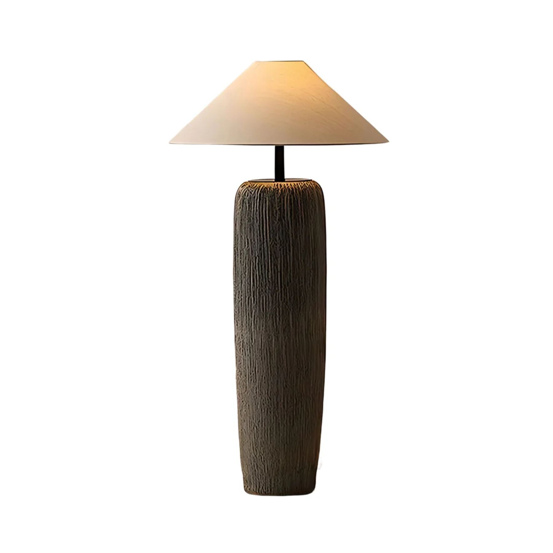 Tolozon Lampada da Terra – Ceramica & Metallo – Beige – 160 cm – Look Moderno per il Soggiorno