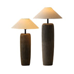 Tolozon Lampada da Terra – Ceramica & Metallo – Beige – 160 cm – Look Moderno per il Soggiorno