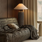Tolozon Lampada da Terra – Ceramica & Metallo – Beige – 160 cm – Look Moderno per il Soggiorno