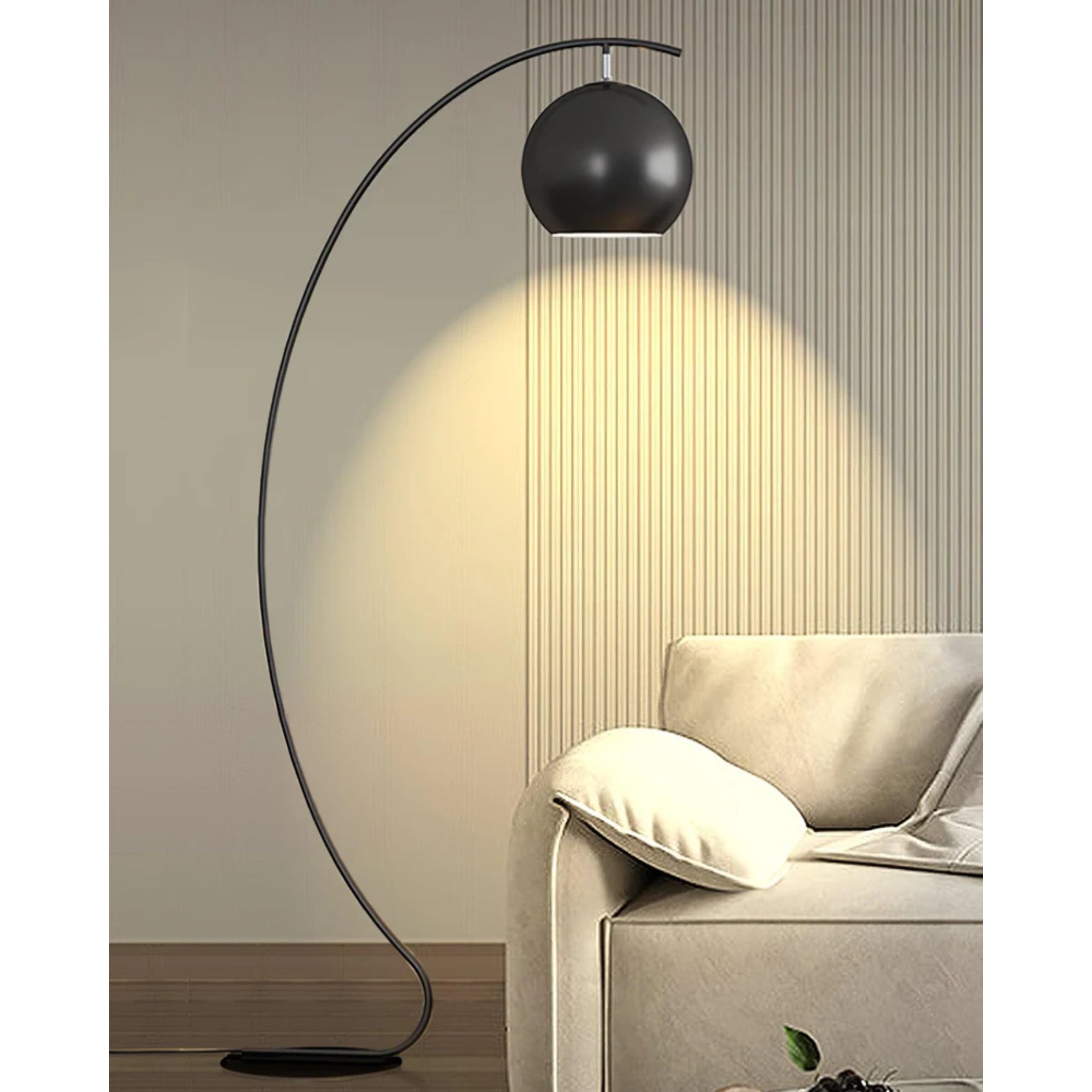 Lampada da terra Torviano – Metallo – Nero – 160 cm – Design moderno per il soggiorno