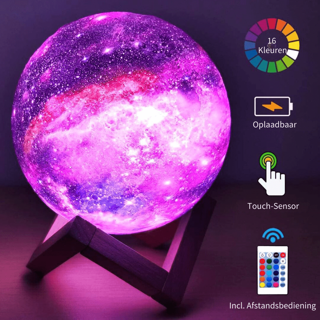 Asteria | Lampada 3D Wireless a Forma di Luna