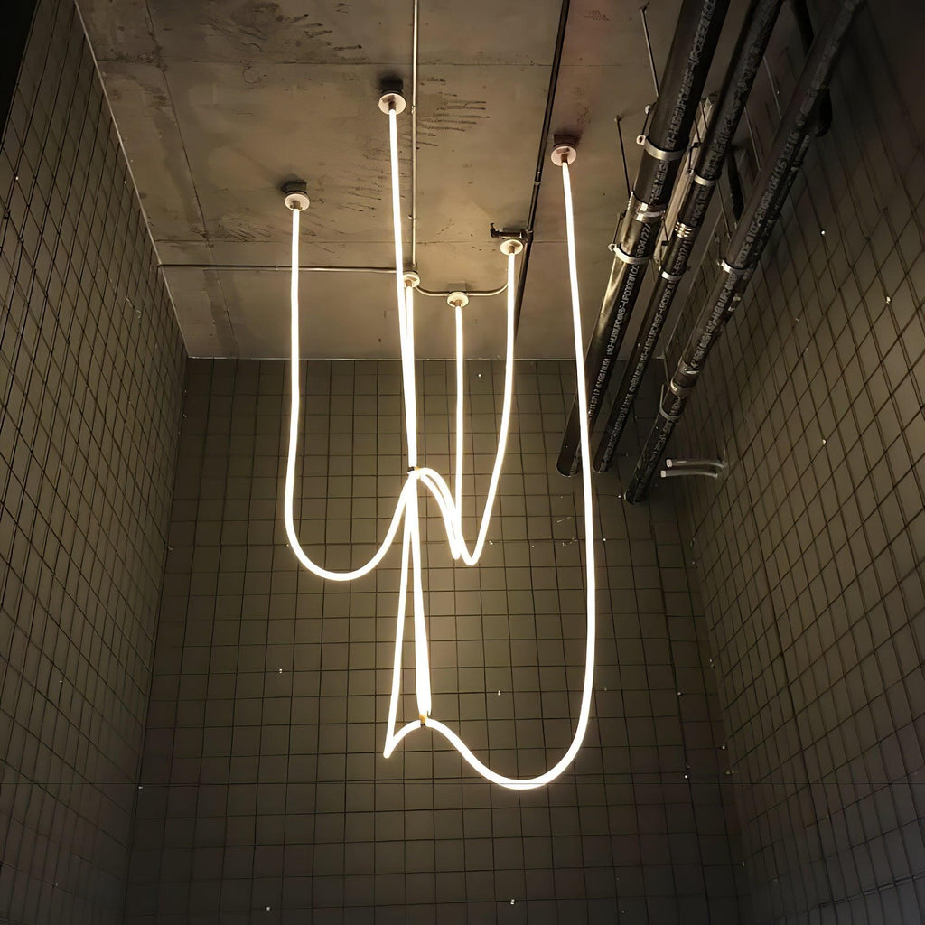 Lampada a sospensione a curva flessibile