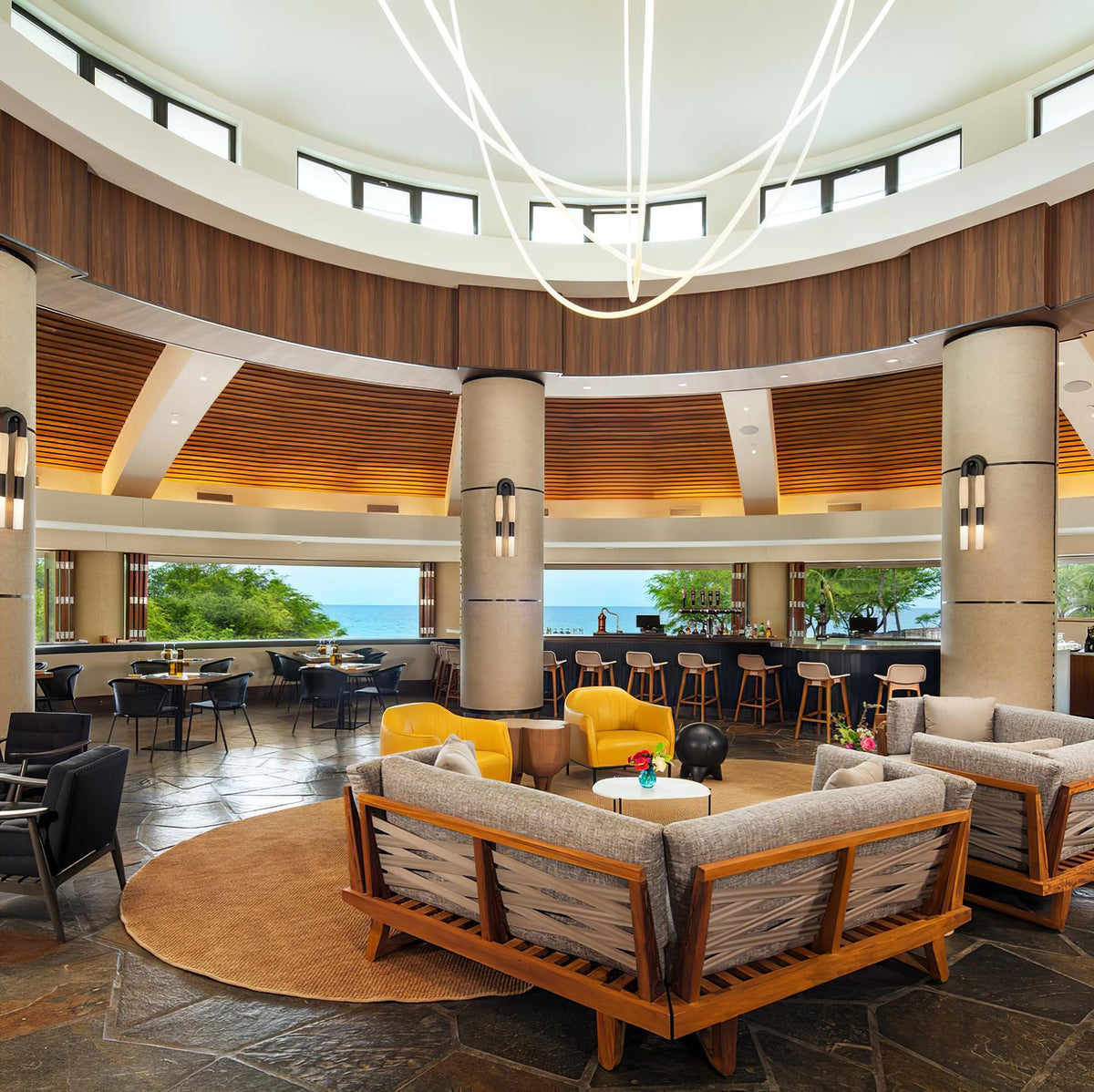 Lampada a sospensione a curva flessibile