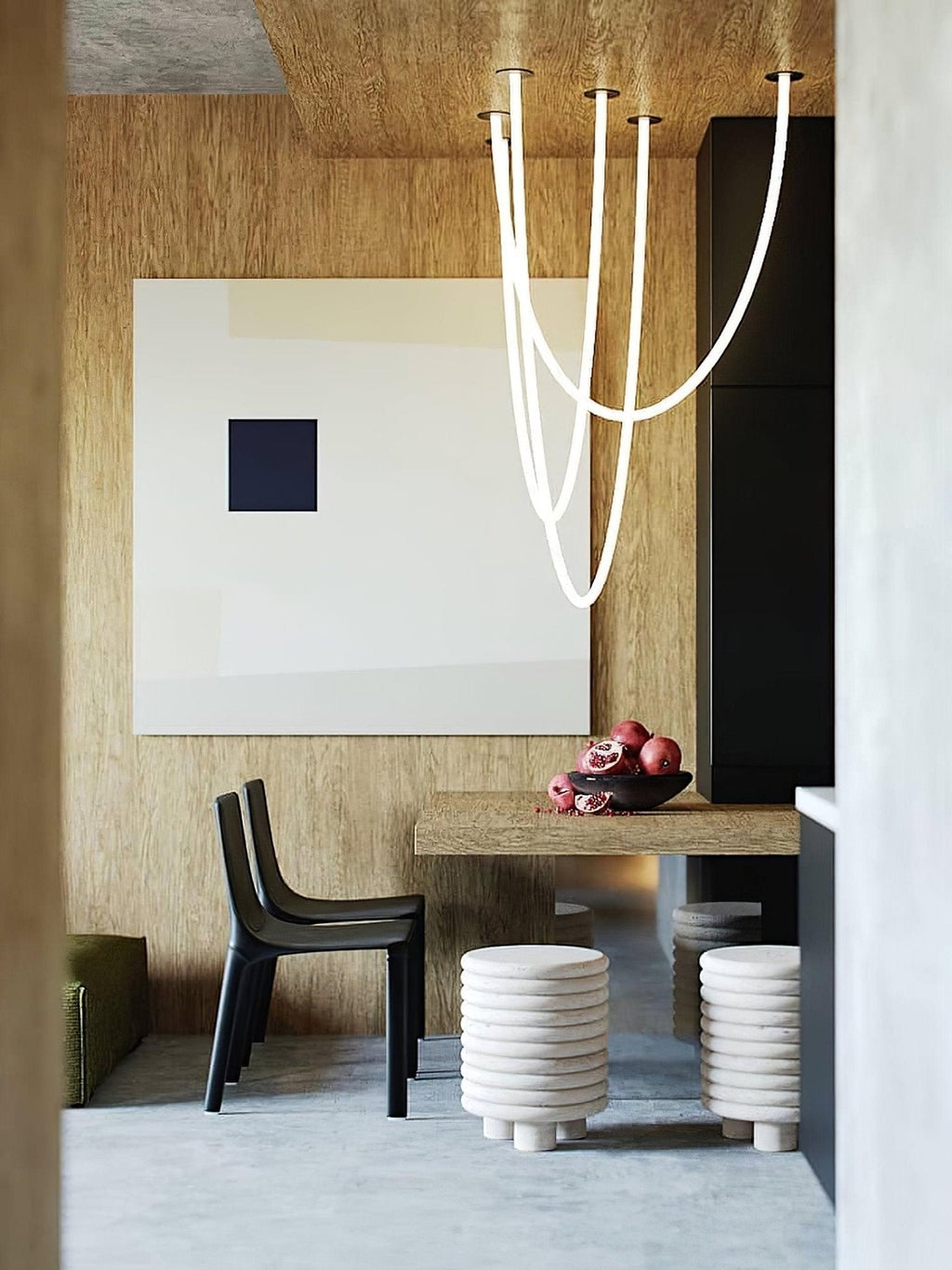 Lampada a sospensione a curva flessibile