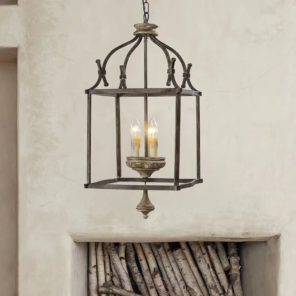 Lampadario Tradizionale a Gabbia per Uccelli