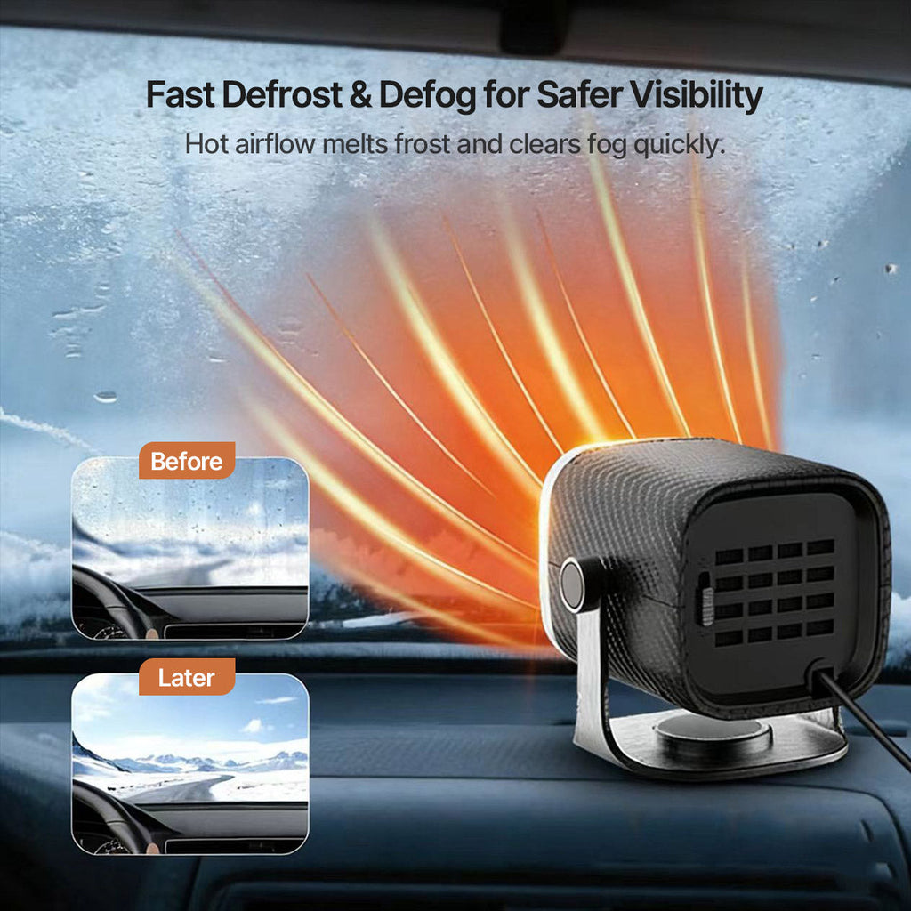 Riscaldamento Auto 12V/24V – Stufa Portatile per Auto con Ventilatore Rotante a 360°