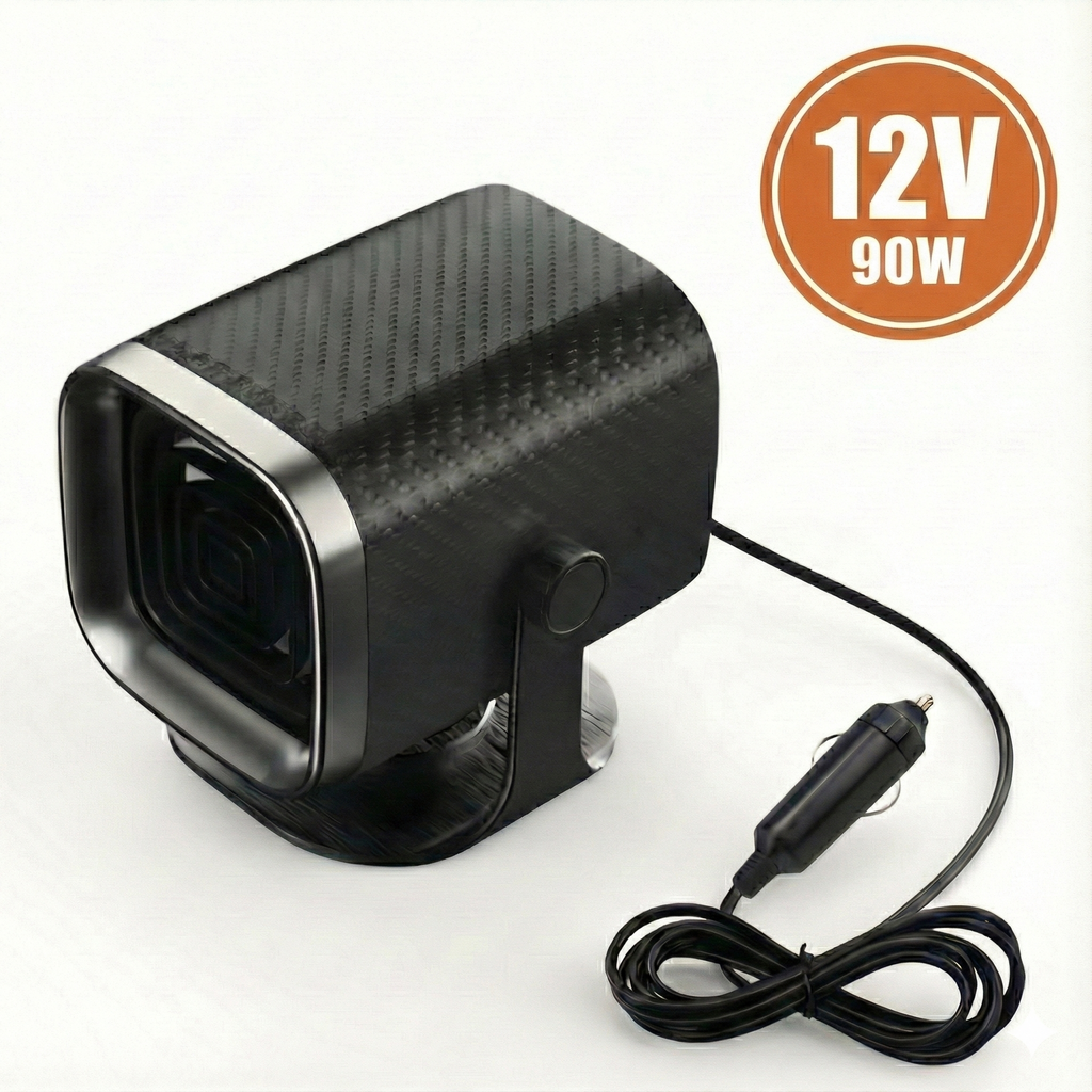 Riscaldamento Auto 12V/24V – Stufa Portatile per Auto con Ventilatore Rotante a 360°