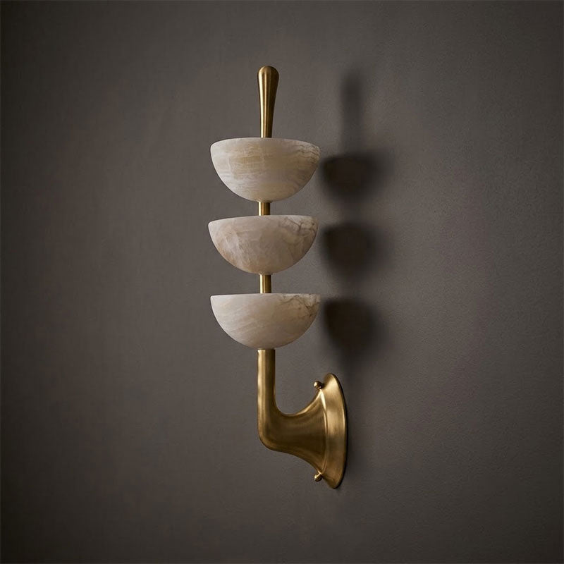 Lampada da Parete Tripla in Alabastro