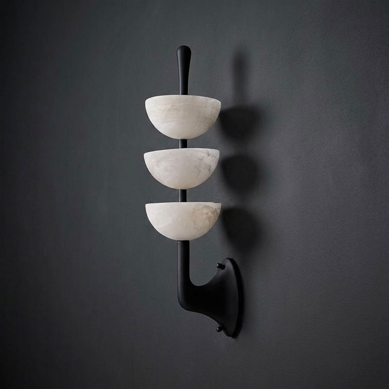 Lampada da Parete Tripla in Alabastro