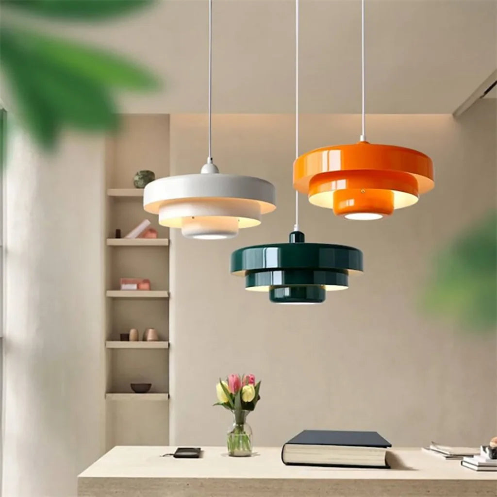 Lampada a sospensione Hind Triple Layer Disc Macaron