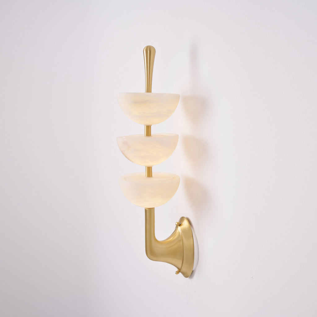 Lampada da Parete Tripla in Alabastro