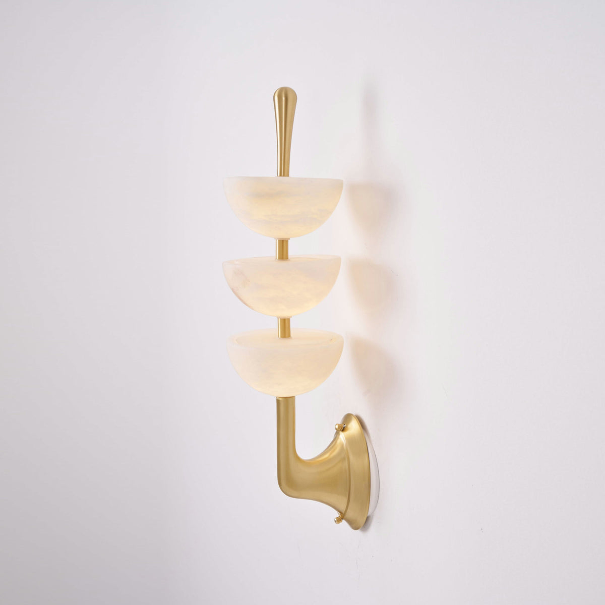 Lampada da Parete Tripla in Alabastro