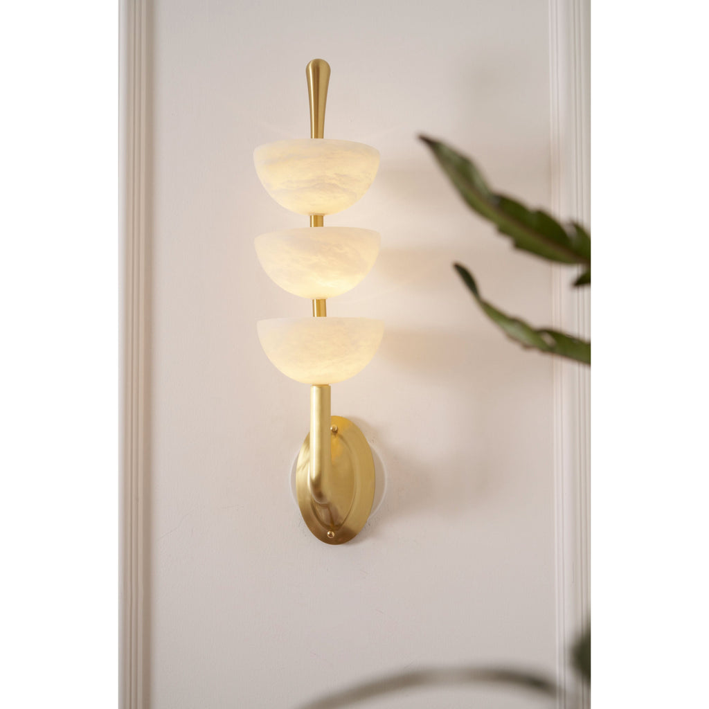 Lampada da Parete Tripla in Alabastro