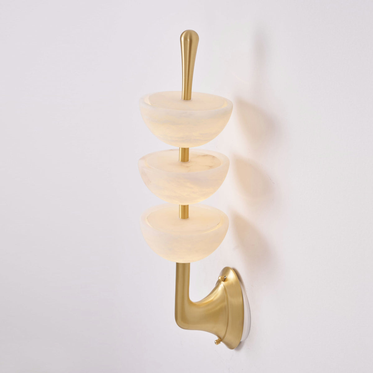 Lampada da Parete Tripla in Alabastro