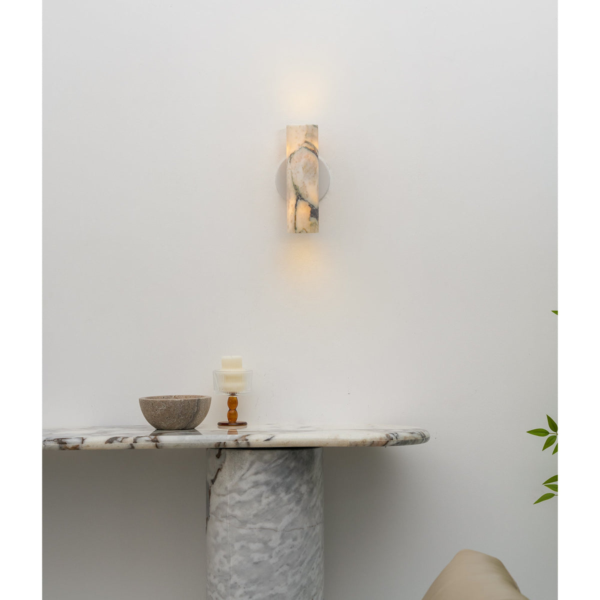 Lampada da Parete in Marmo Tubolare