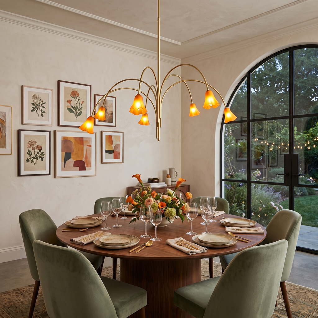 Lampadario in Vetro Flora