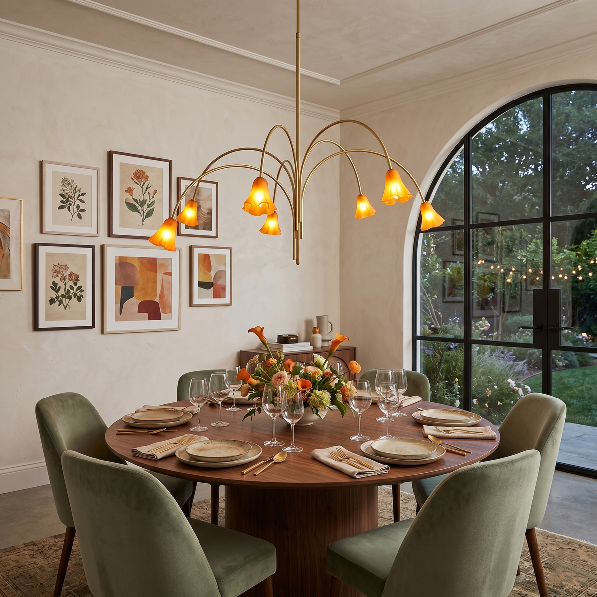 Lampadario in Vetro Flora