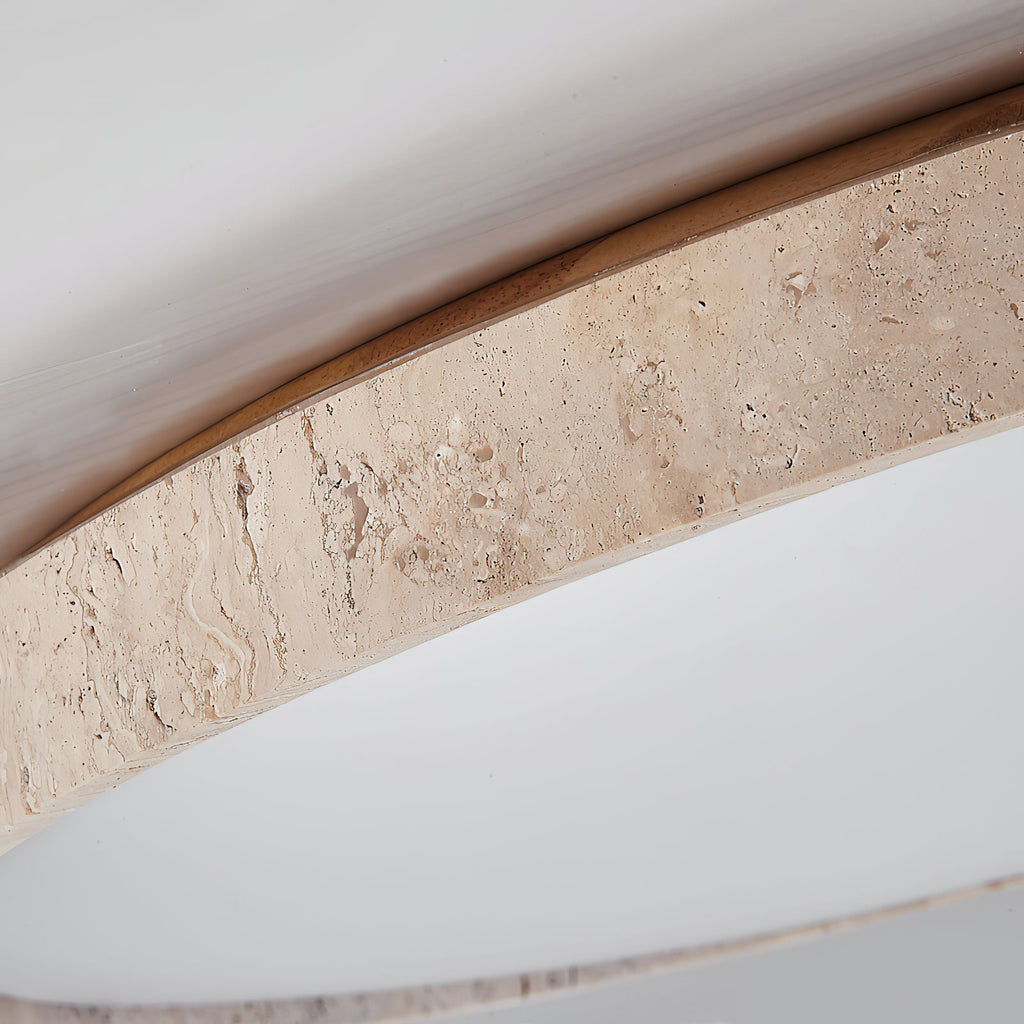 Lampada da soffitto rotonda in travertino ultra-sottile