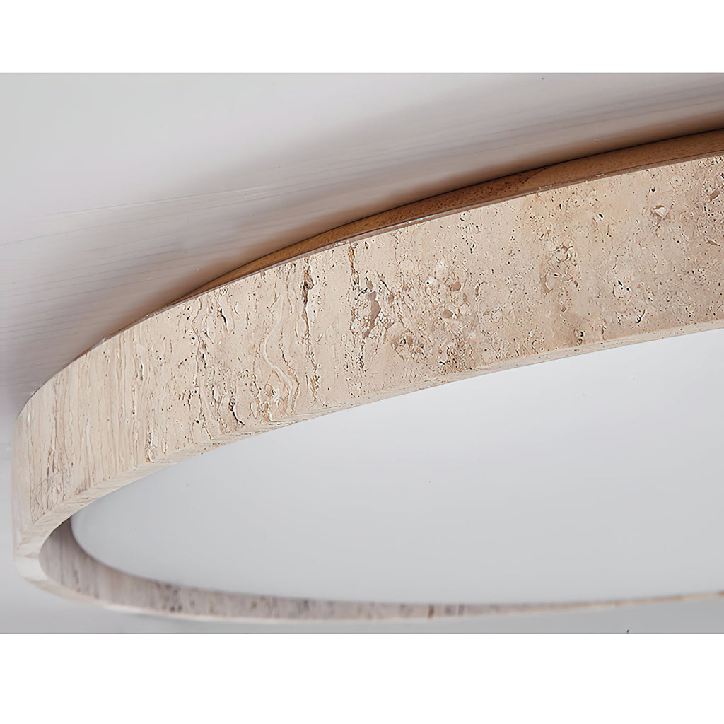 Lampada da soffitto rotonda in travertino ultra-sottile