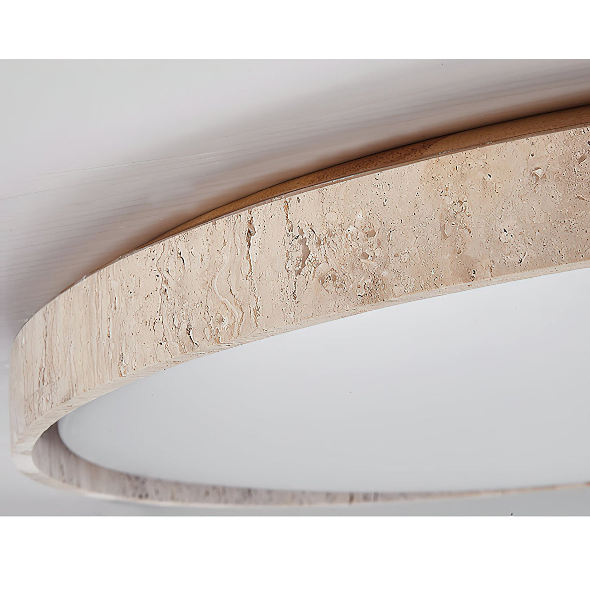 Lampada da soffitto rotonda in travertino ultra-sottile