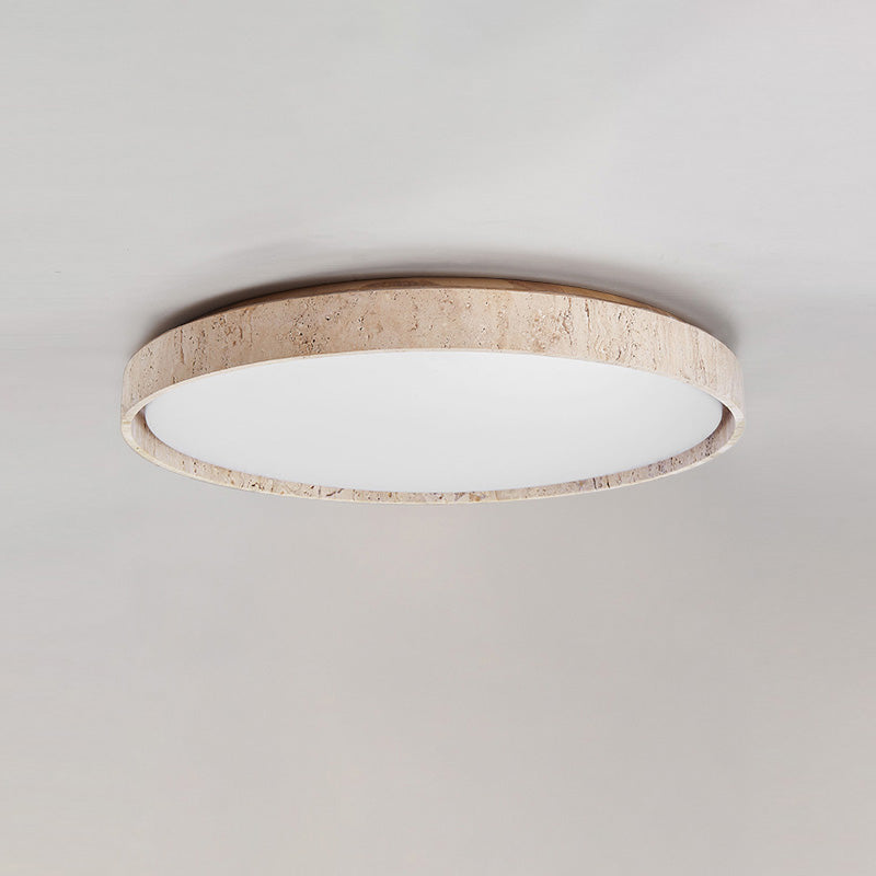 Lampada da soffitto rotonda in travertino ultra-sottile