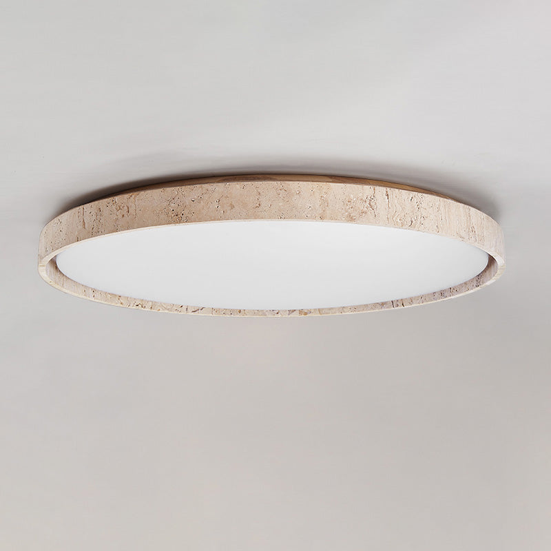 Lampada da soffitto rotonda in travertino ultra-sottile
