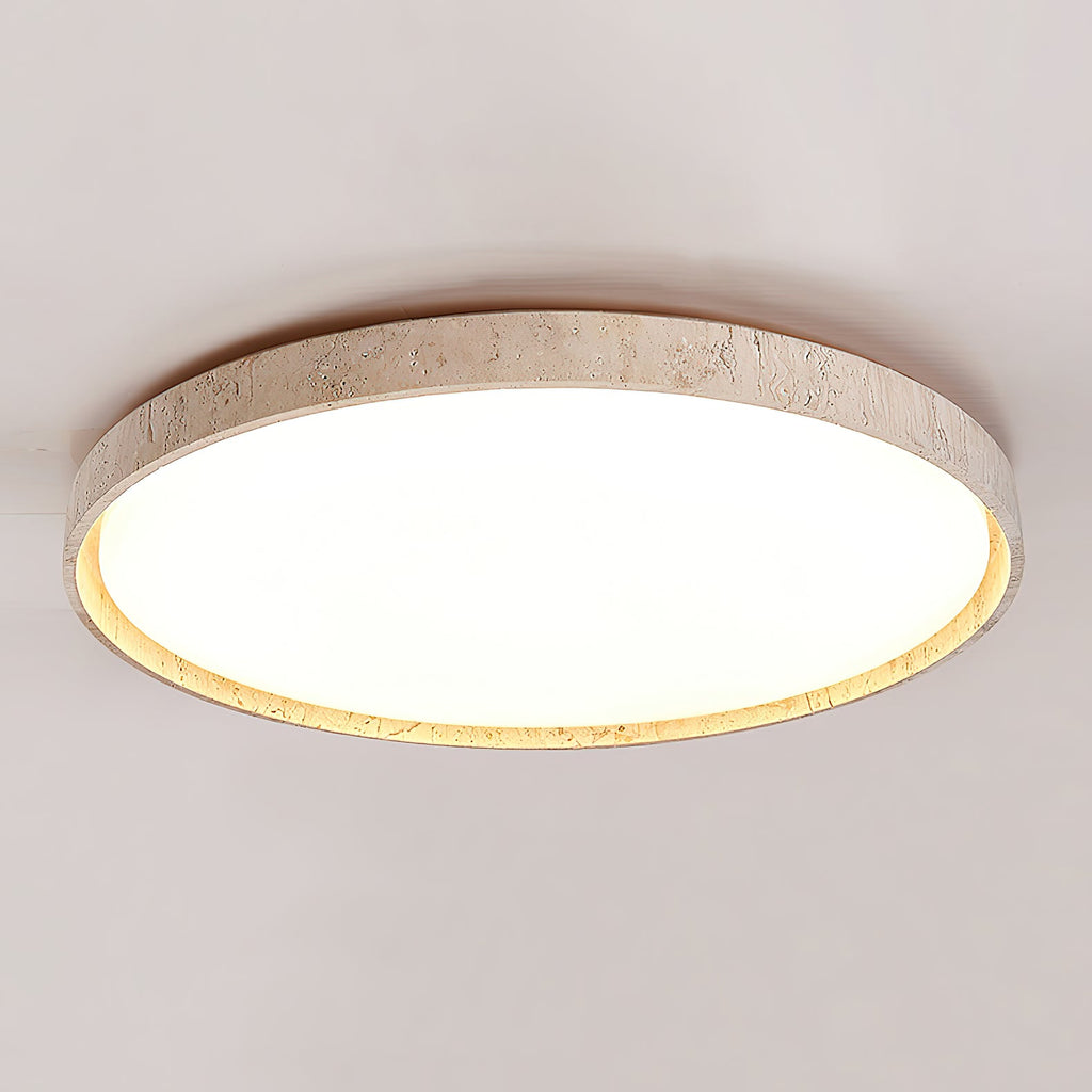 Lampada da soffitto rotonda in travertino ultra-sottile