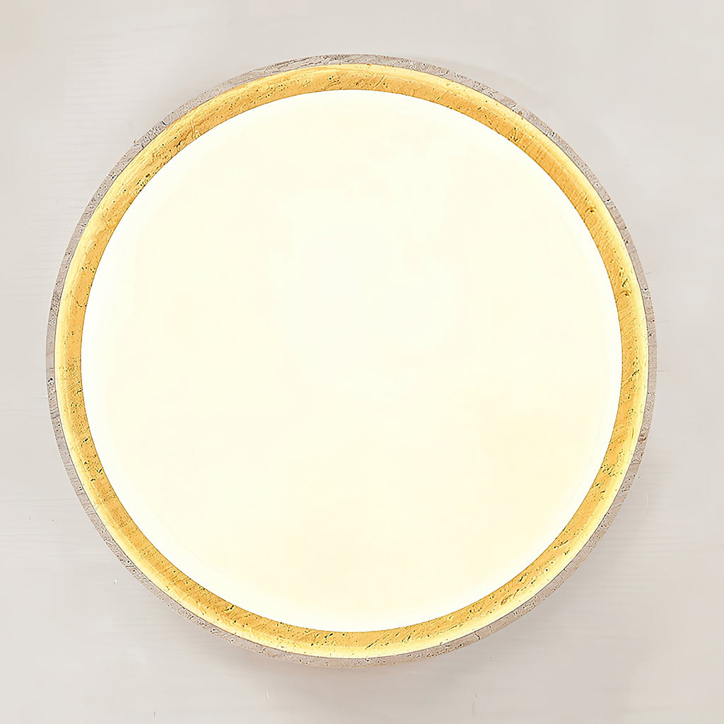 Lampada da soffitto rotonda in travertino ultra-sottile