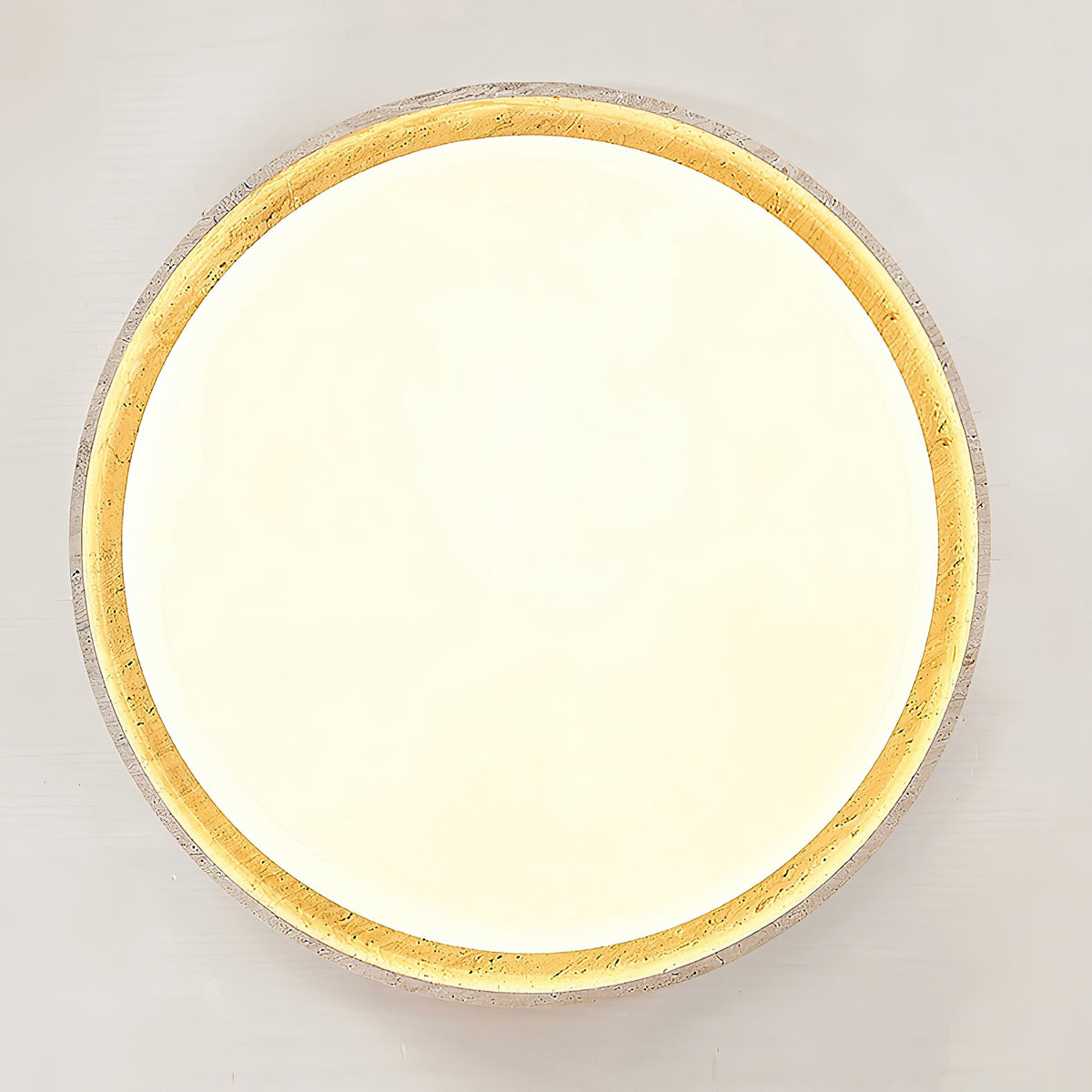 Lampada da soffitto rotonda in travertino ultra-sottile