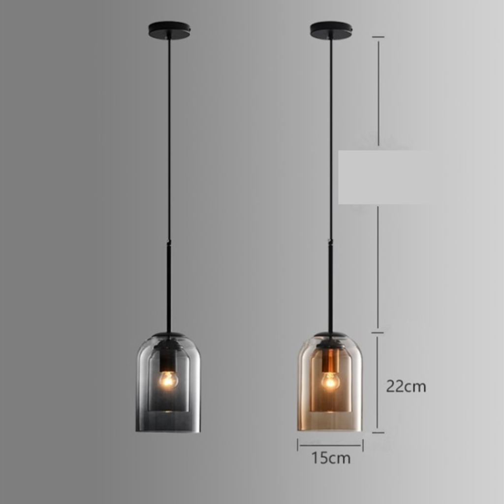 LuxeBeam Light - Lampada a sospensione moderna in vetro doppio