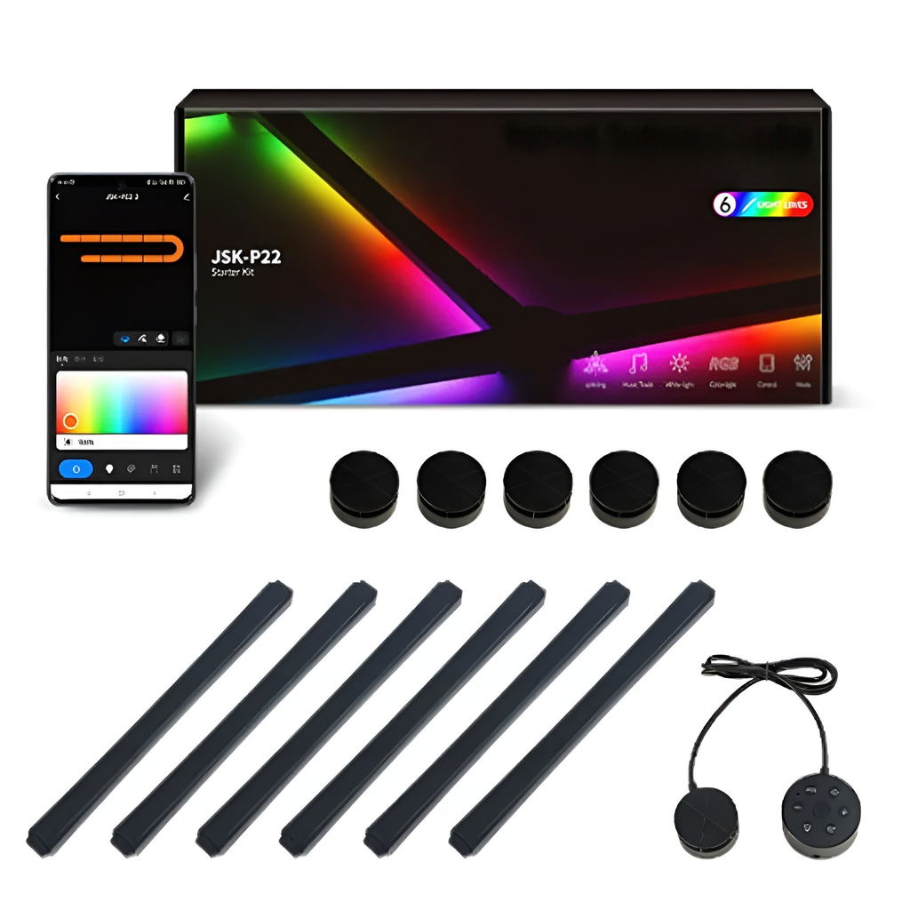 Smarte RGB Applique – Cambio colore e controllo musicale | Illuminazione ambientale perfetta per TV, camera da letto e sala giochi