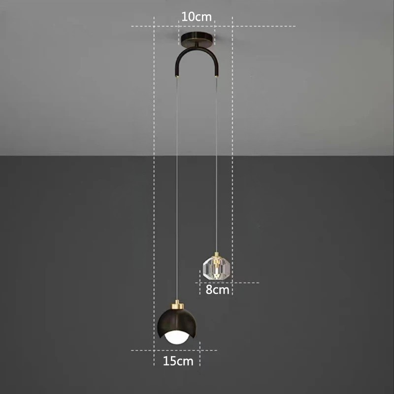 Lampada a sospensione in cristallo – Design elegante in stile scandinavo | Perfetta per camera da letto, soggiorno e tavolo da pranzo