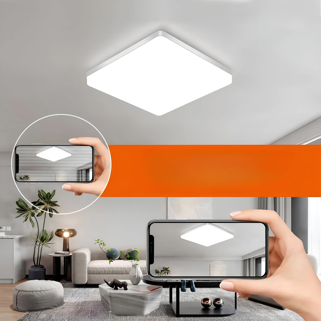 Lampada da soffitto LED quadrata – Luce uniforme e piacevole | Adatta per soggiorno e bagno