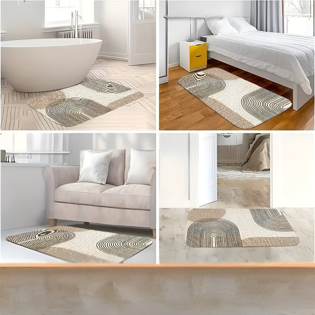 Set di Tappetini per Bagno 4 Pezzi – Moderno e Antiscivolo | Morbidi Tappetini per WC e Coprisedile per una Decorazione Elegante del Bagno