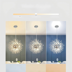 Lampadario LED con sfere di cristallo – Effetto Dente di Leone scintillante | Illuminazione elegante per soggiorno e sala da pranzo