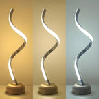 RusticGlow Lampada – Moderna Lampada da Tavolo LED in Legno