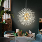 Lampadario LED con sfere di cristallo – Effetto Dente di Leone scintillante | Illuminazione elegante per soggiorno e sala da pranzo