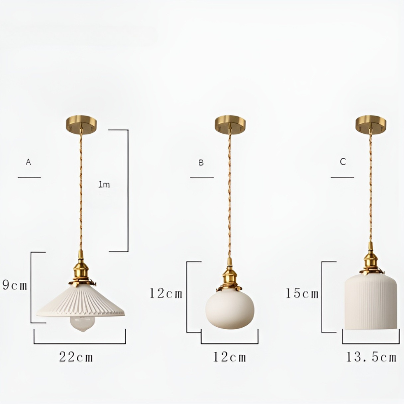 AmberZen Light – Lampada a sospensione in ceramica vintage