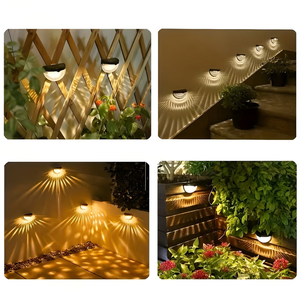 Lampada da giardino solare con 6 LED – Illuminazione decorativa per esterni con gioco di luci | Resistente alle intemperie per giardino, scale e terrazza