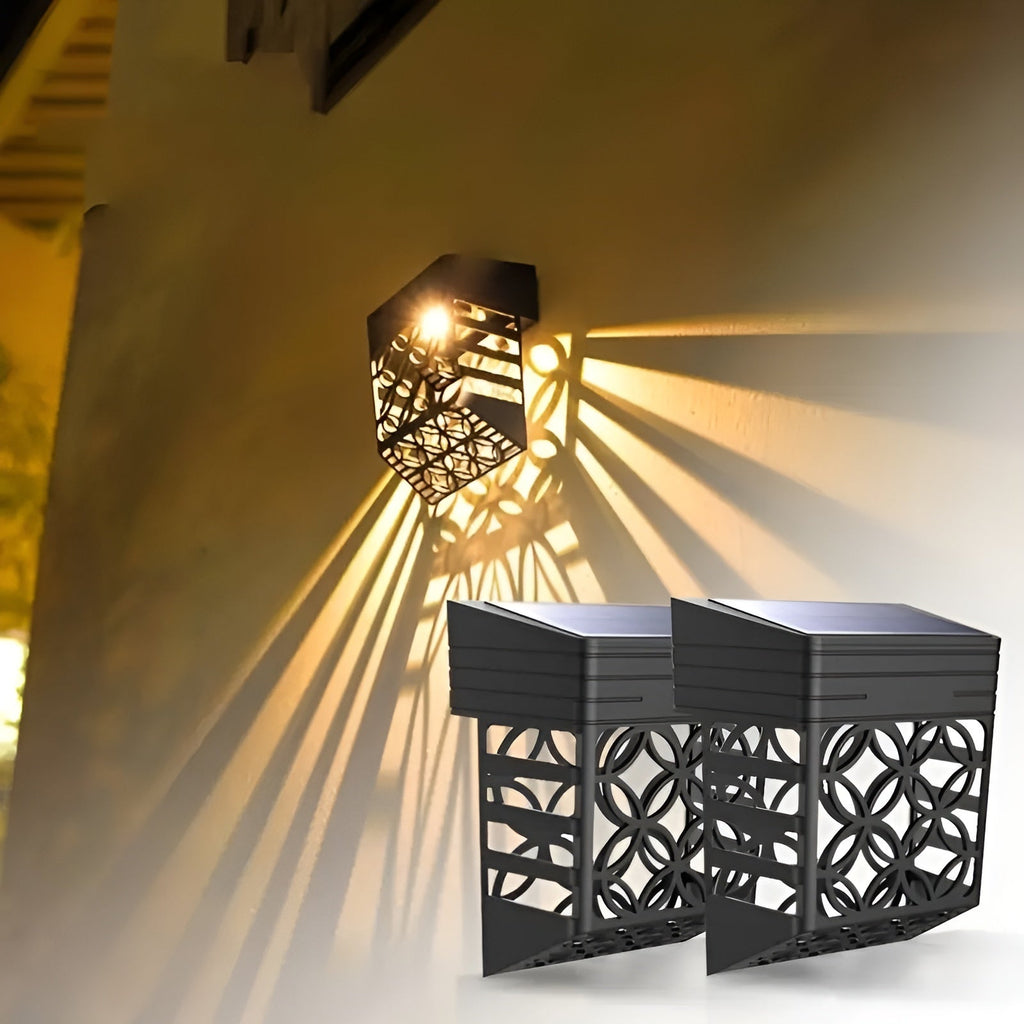 Lampade da esterno solari – | Set da 2/4 pezzi con motivo forato per un'illuminazione d'atmosfera in giardino