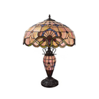 Lampada da Tavolo Tiffany Minster Cradley Doppia Illuminazione 18"