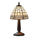 Lampada da Tavolo Art Deco Tiffany Bianco e Argento 15cm