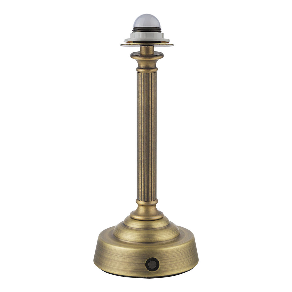 Lampada da Tavolo Ricaricabile LED Dar Virgil Base in Ottone Anticato Opaco