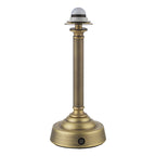Lampada da Tavolo Ricaricabile LED Dar Virgil Base in Ottone Anticato Opaco