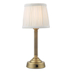 Lampada da Tavolo Ricaricabile LED Dar Virgil Base in Ottone Anticato Opaco